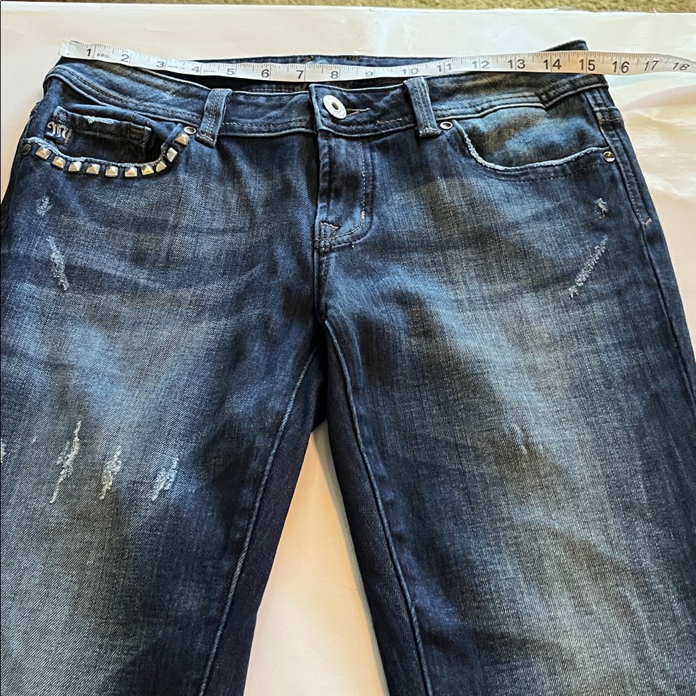 Miss Me Rivet Studded Pockets Low Rise Bootcut Size 28 - Picture 4 of 16